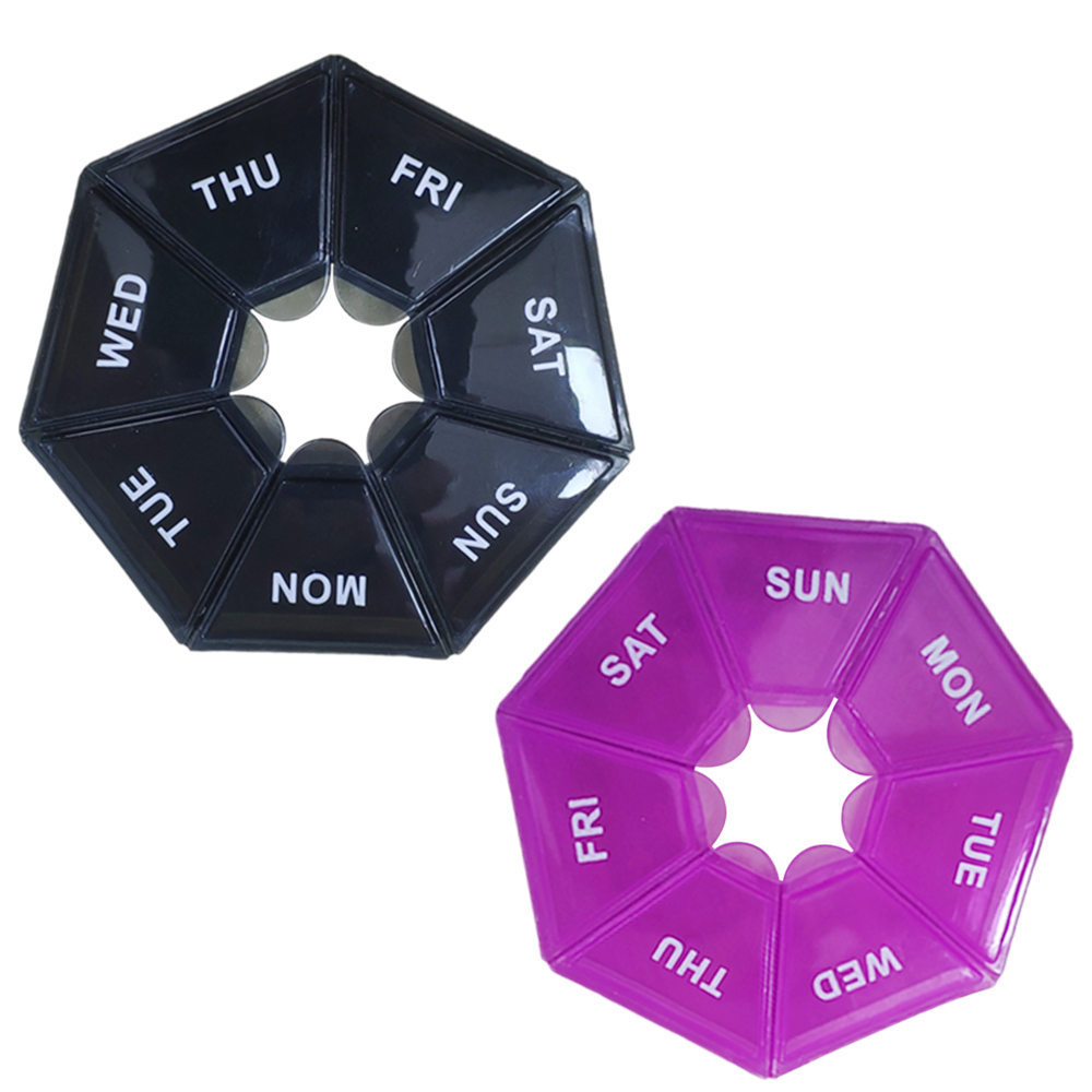 Pill container box travel medicine pp plastic 7 days weekly pill box organizer