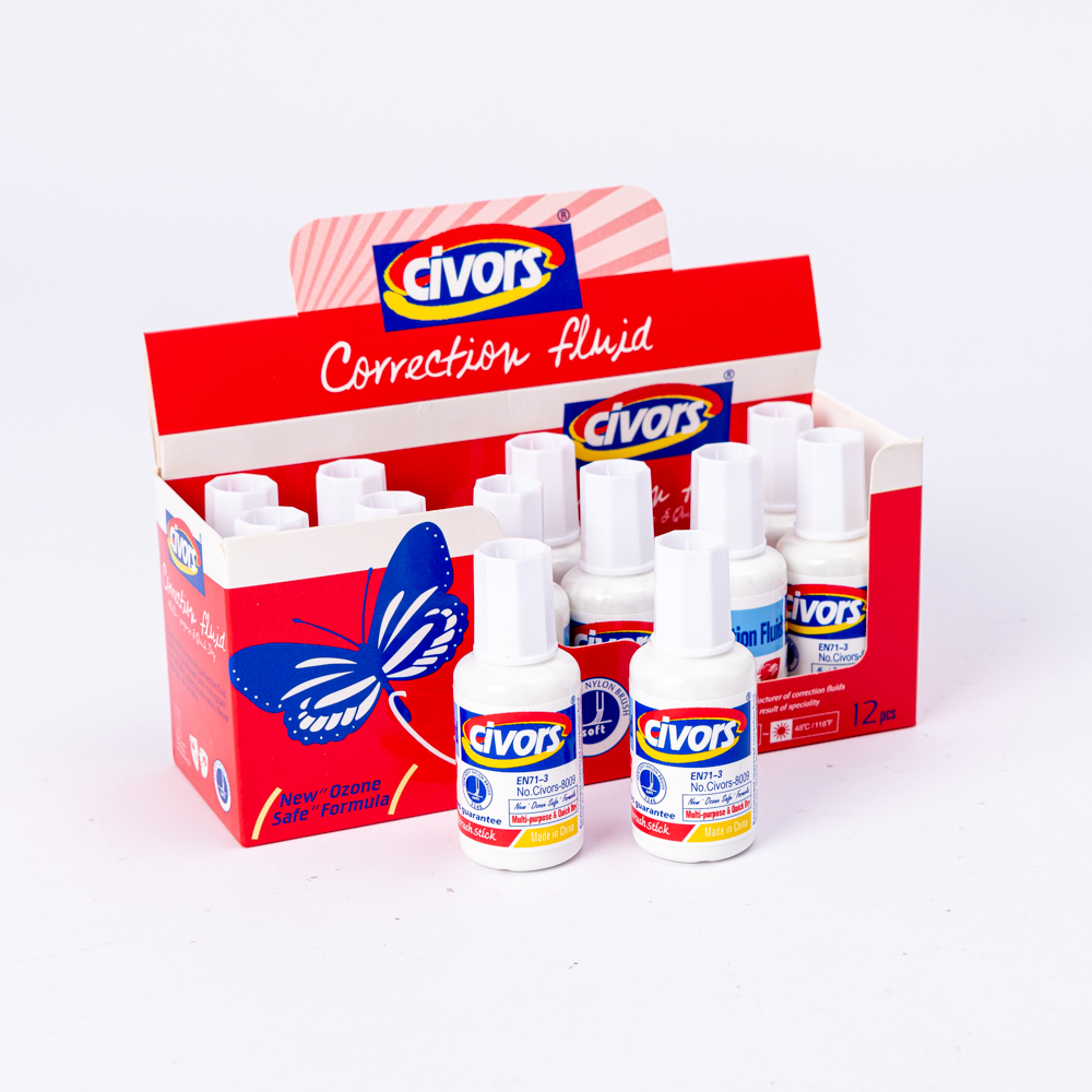 Correction Liquid Pen12ml Quick drying and Cheap Office Mini student Stationery Correction Fluid with Brush