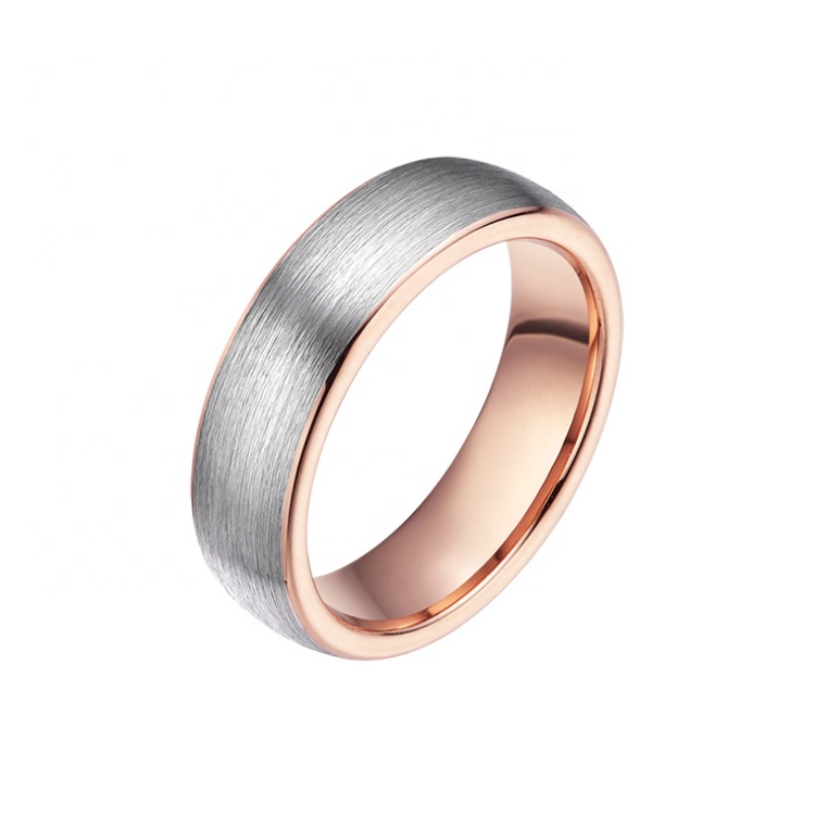 Classic Quality Brushed Rose Gold tungsten Wedding Ring Couple