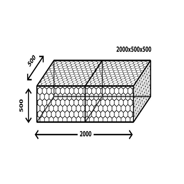2x1x1 м сверхпрочная оцинкованная Подпорная Стена из габионов