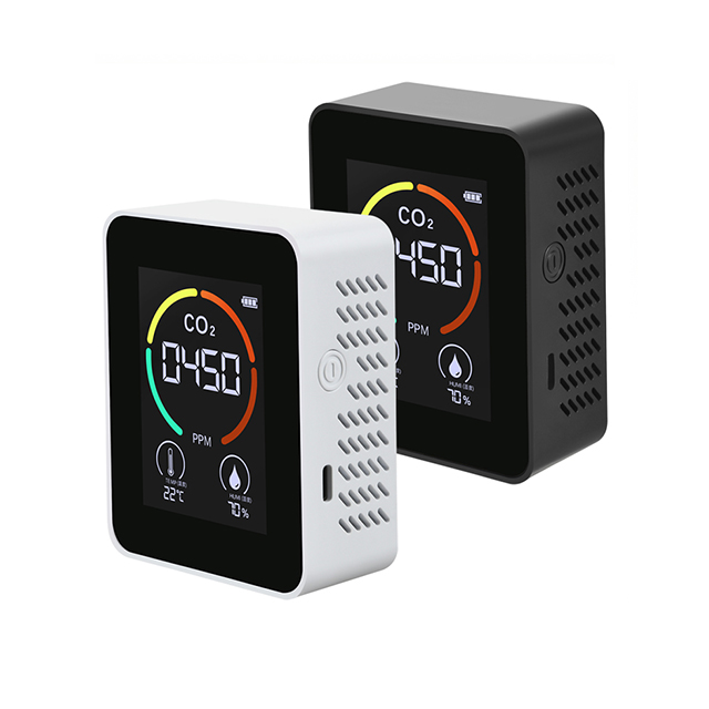 Stock CO2 Meter with Infrared ( NDIR) Sensor Gas Analyzers Carbon Dioxide CO2 Detector with Alarm Home School Hotel Indoor Use