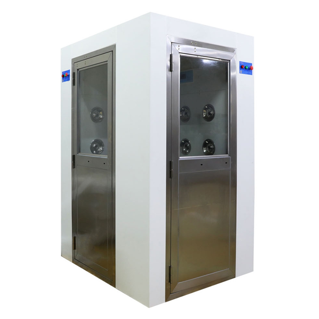 Modular L-type air shower for personnel go through