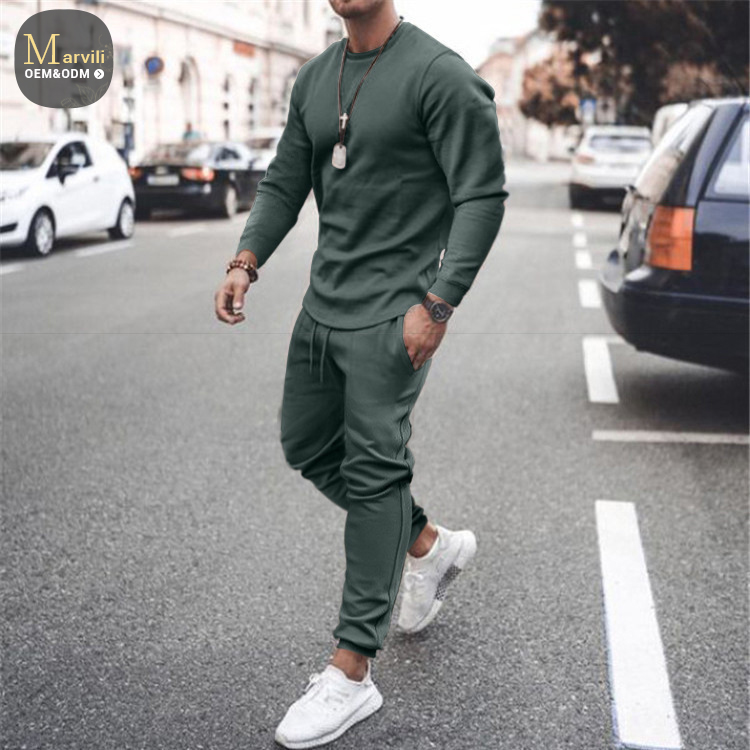 Marvili Customize Long Sleeve Leisure Suit Trend Fashion Sports Two Piece Set Jogging Suits For Men Sports Clothing Activewear