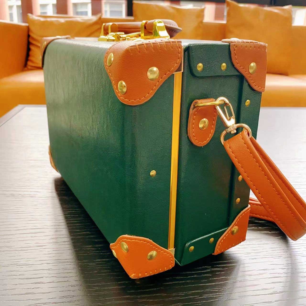 New Innovations Leather PU Vintage Luggage Sets Women Retro Suitcase Hand Carry On Trolley Bag