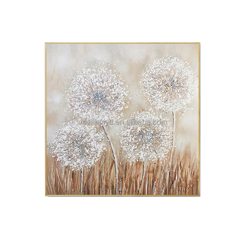 Hand Painted Home Decor Abstract Framed Famous Abstract Painting Gold Flower Oil Paintings