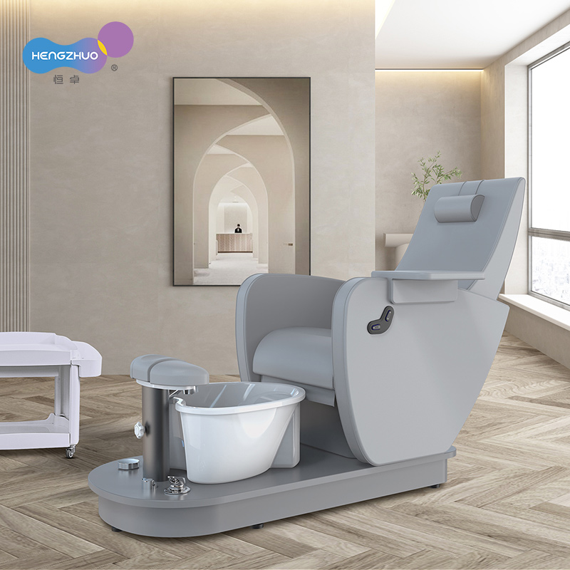 Luxury Electric No Plumbing Pedicure Chair Comfortable Foot Spa Massage Chair With 2 Motors For Nail Salon