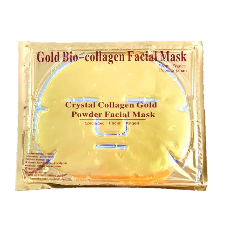 Led Facial Light Therapy Mask Hot Thermal Oem Face Cosmetic Plastic Packing Gold Collagen Crystal Facial Mask