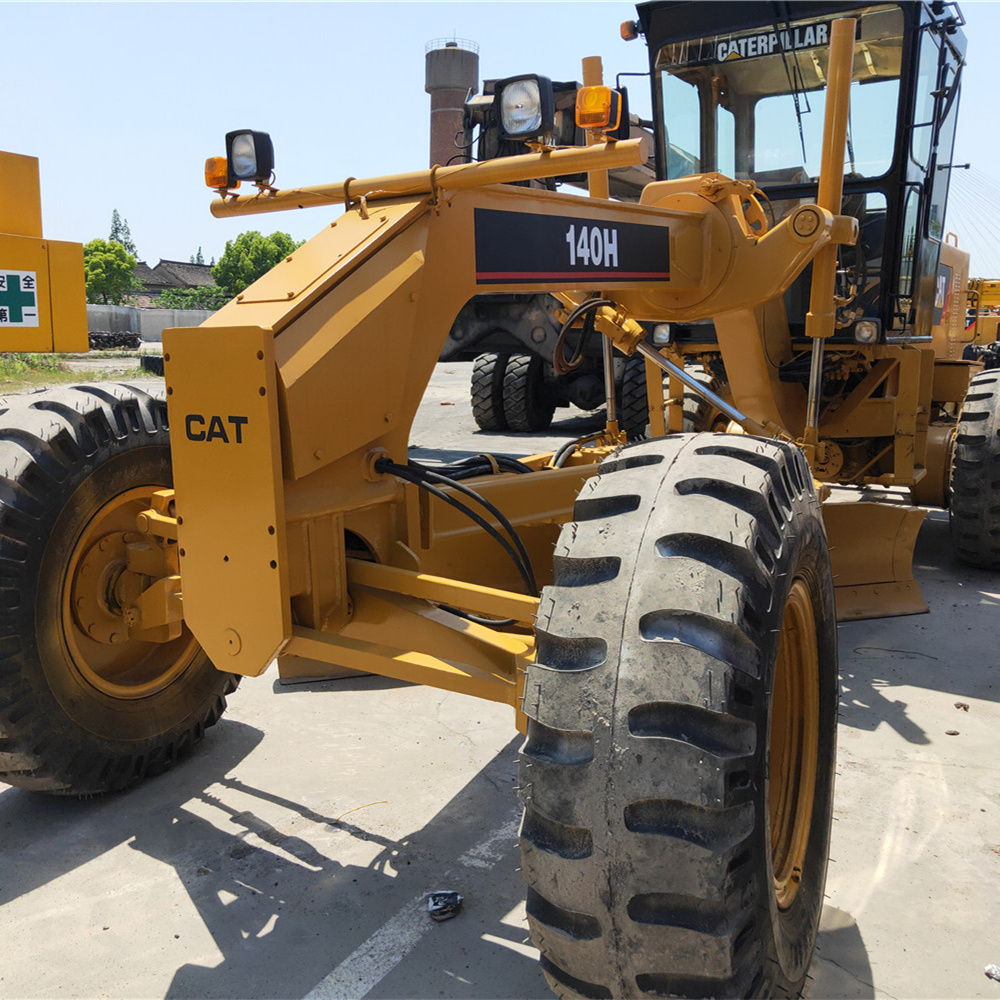 Used Cat 140H Motor Grader Construction Machinery Caterpillar Road Grader Equipment Good Condition Road Grading Blading Machine