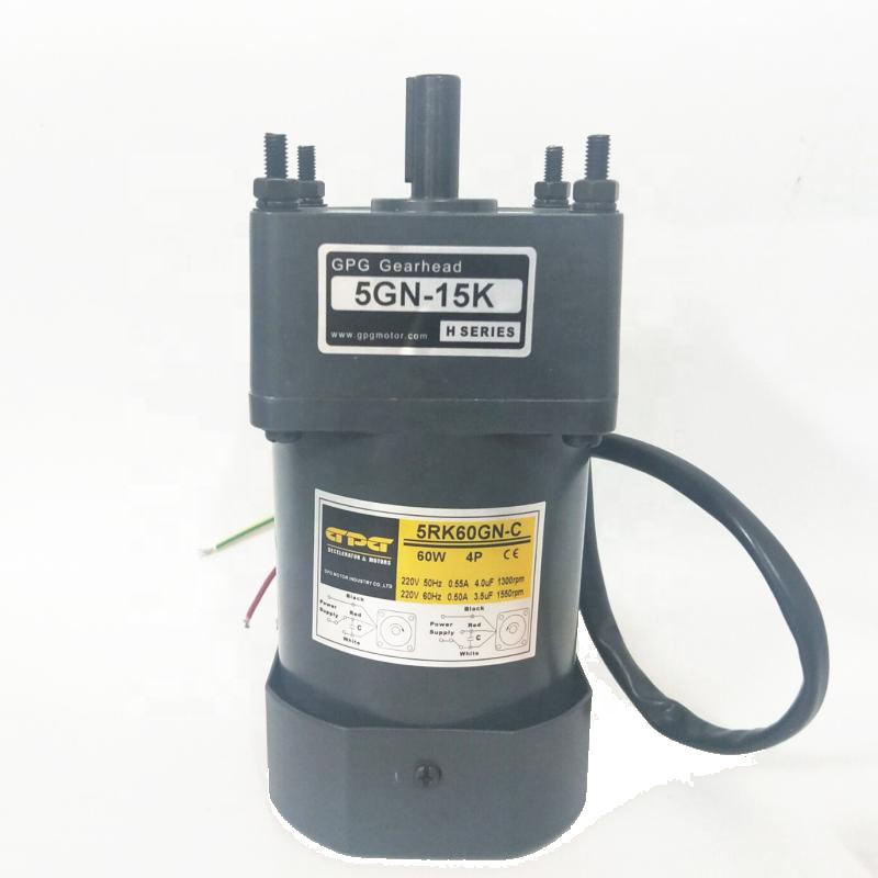 Электрический редуктор скорости GPG 60 Вт 220 В, мотор переменного тока 5RK60GN-C/5GN-15K, зубчатая головка