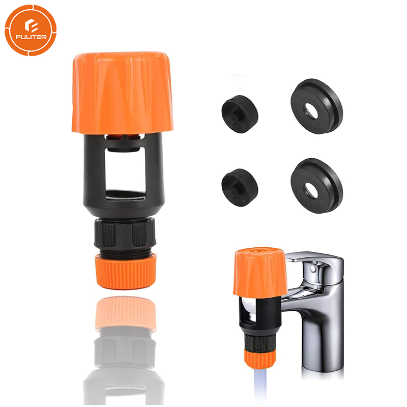 Indoor Adjustable kitchen Mixer Tap Connector Set, Double Male Snap, Hose Quick End and AquaStop Connector