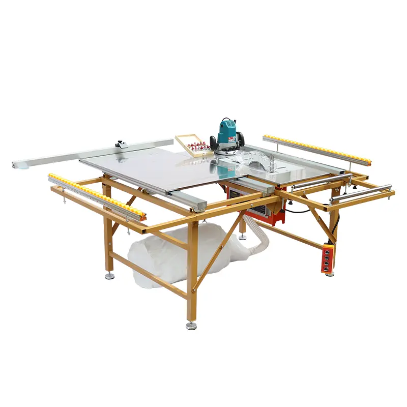 Small Table Saw Small Type Mini Sliding Table Saw With Scoring Sawblade Woodworking Machinery Wood Based Panel Cutting Machine Saw MDF Cutter