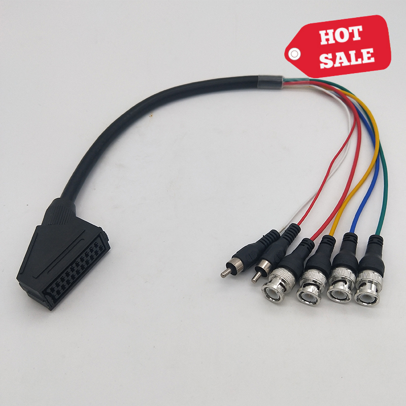 Соединительный кабель Scart мама для 4 BNC 2 RCA аудио видео композитный AV-кабель