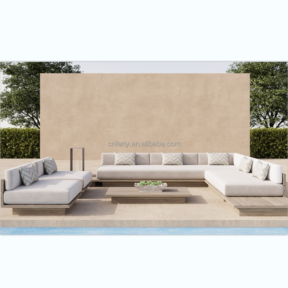 New Design Luxury Solid Teak Furniture Outdoor Patio Furniture Deep Seating Bold Teak Sofa Set Large Garden Set