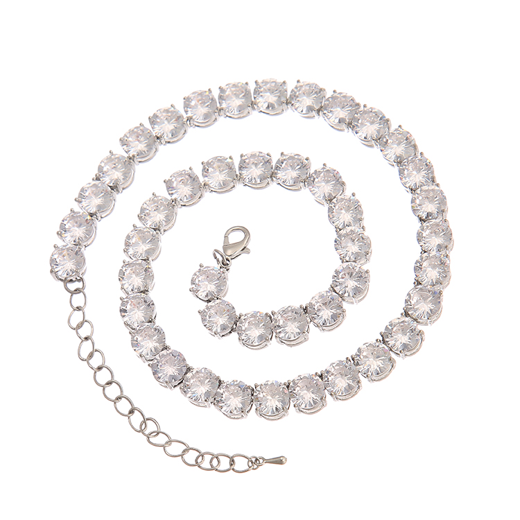 Hip Hop Pave Rhinestones Full Curb Cuban Chain Bling Rapper Necklaces For Men Jewelry