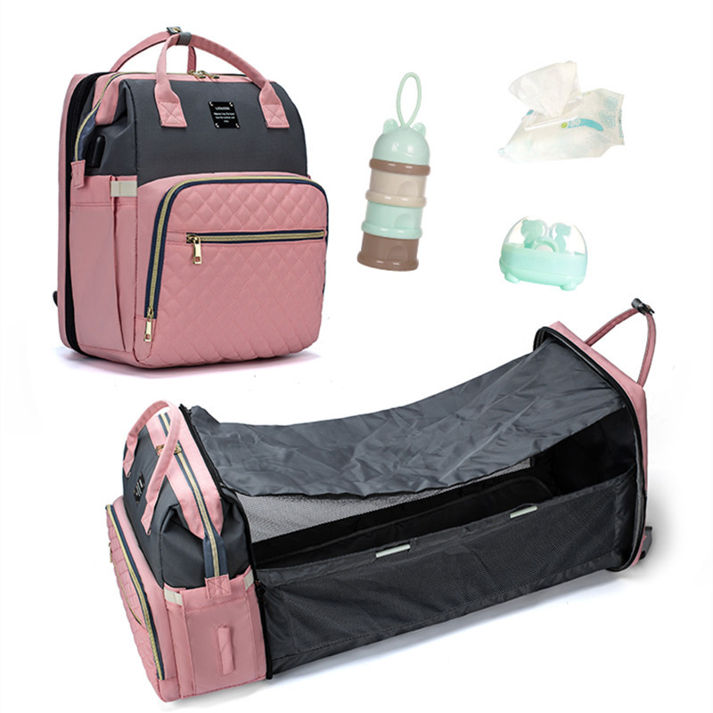 3in1 Bassinet Baby Bed Crib for a Girl Boy Waterproof wet Changing Station with Portable Crib nappy wet bag backpack diaper bags