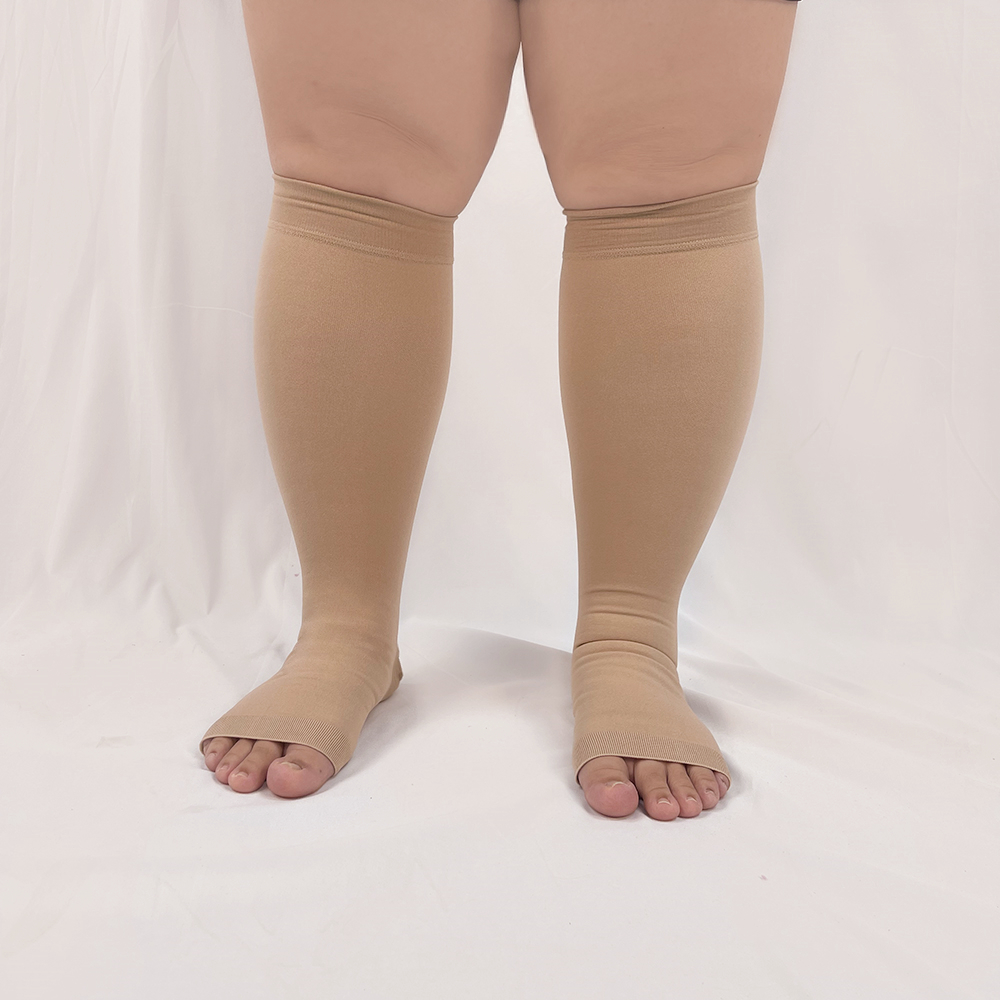 Wholesale Open Toe Compression Stockings 20-30mmhg Medical Varicose Veins Socks for Men & Women Autumn Football Use