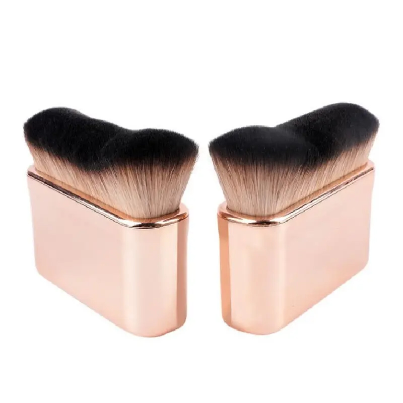 Rose gold curved foundation facial brush makeup foundation brush Kabuki body brush factory direct sales