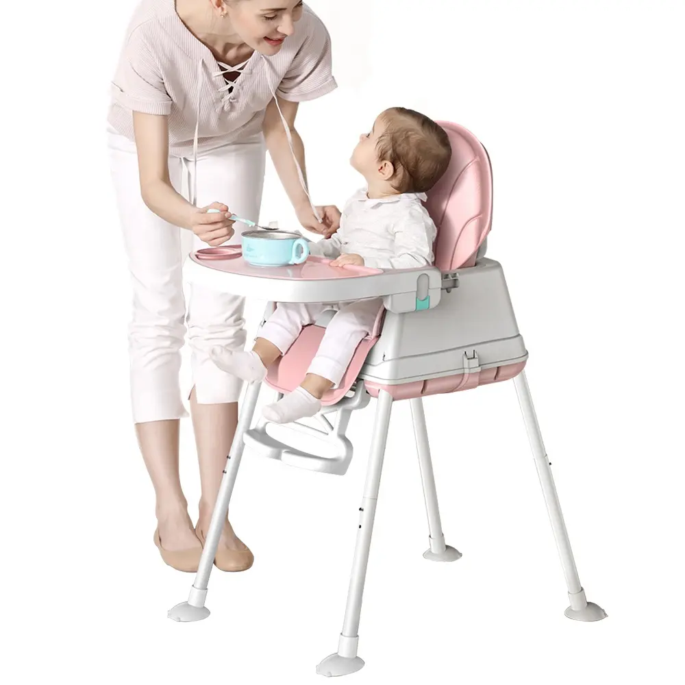 2019 China manufacturer Portable foldable children plastic high feeding dining chair 3 in 1 for dining room