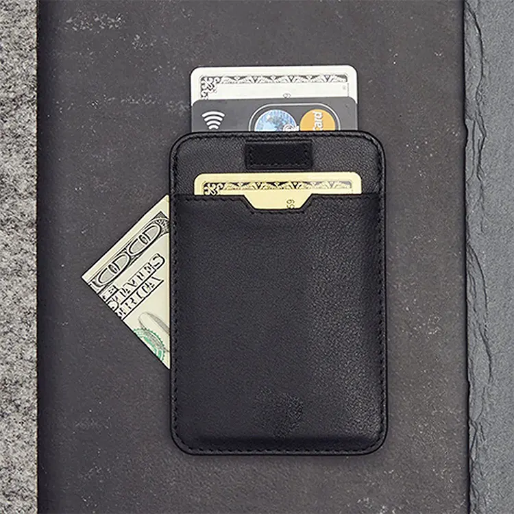 2021 Amazon Best-Selling Ultra-Thin Money RFID Genuine Leather Credit Card Holder Wallet Clip For Men Minimalist