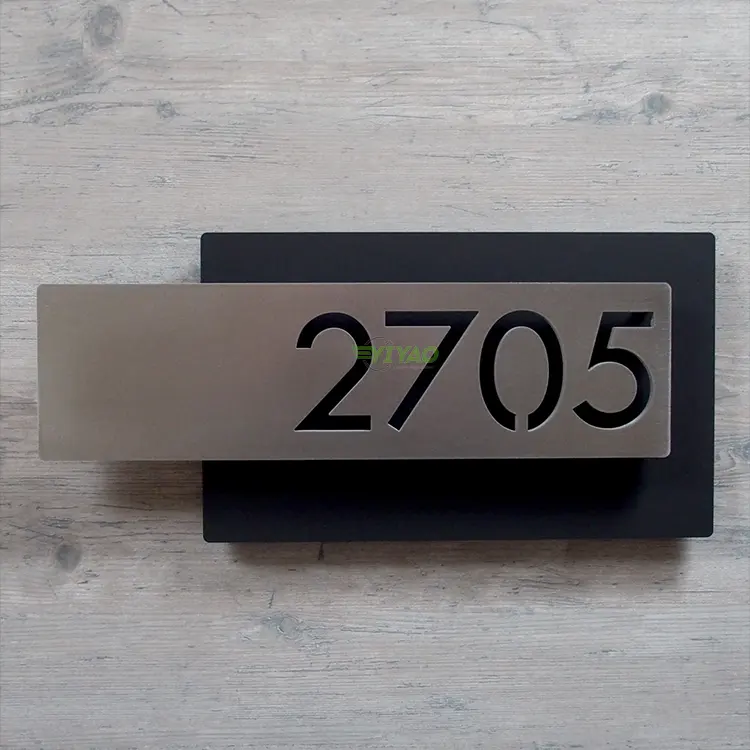 YIYAO address stainless steel room aluminum modern door number sign for hotel