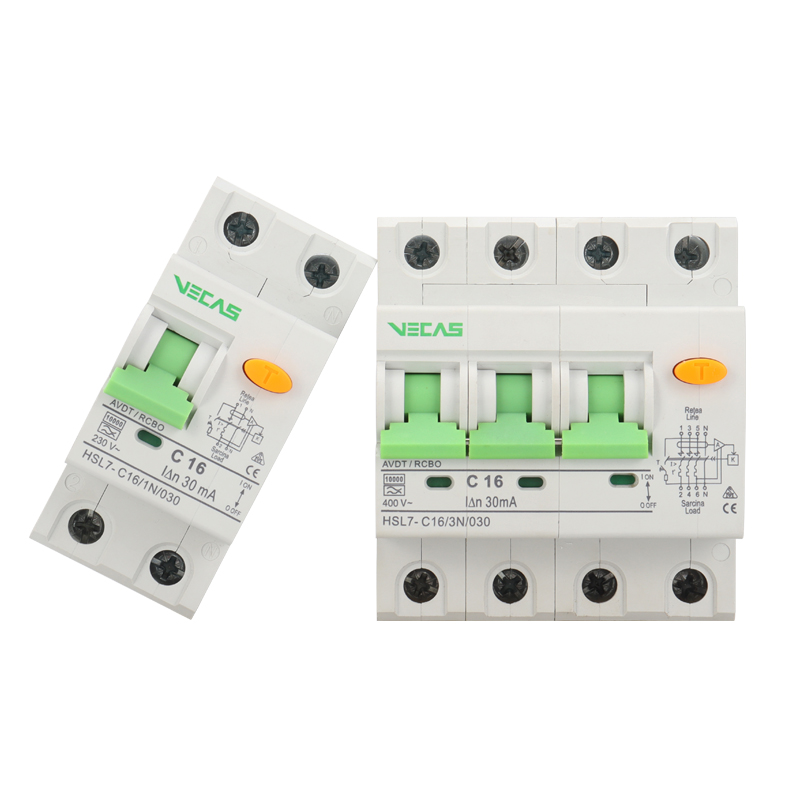 Автоматический выключатель остаточного тока VECAS HSL7 series RCCB RCD RCBO 1P 3P C16 AMP
