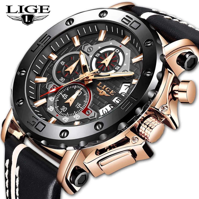 2021 новый бренд LIGE 9996 мужские часы модные спортивные часы с кожаным ремешком Мужские Роскошные Дата Модные мужские наручные часы Reloj