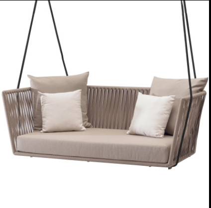 Outdoor Furniture Wicker Rattan Garden Patio Swings Chair Metal Stand Single Swing