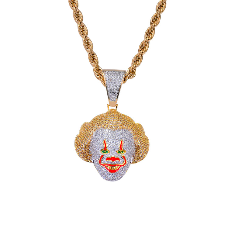Custom hip hop necklace gold filled character pendant for men personalized iced out charms jewelry iced out charms