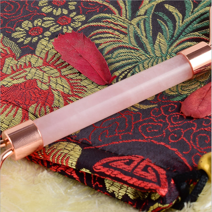 Hot Sales Cheap 100% Pink Crystal Stone Guarantee Custom LOGO Facial Massager Natural Jade Roller Gua Sha Set Rose Quartz Roller