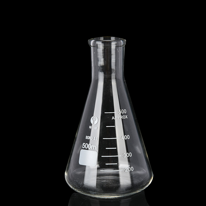Химическое оборудование с хорошей репутацией, колба Erlenmeyer с толстыми стенками и узкими мундштуками