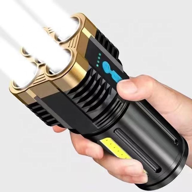 High Power Five-сотовый LED Torch, USB Rechargeable, Powerful, Super Bright, COB, portable Light, Camping