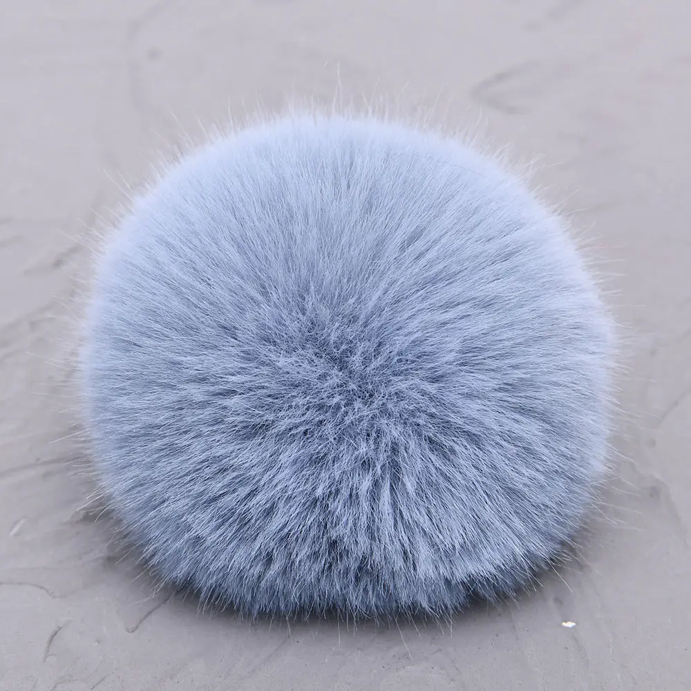 High Quality Fake Fur Ball Detachable Wholesale Comfortable Custom Fluffy Plush Pom Poms Faux Fur Ball with Snap