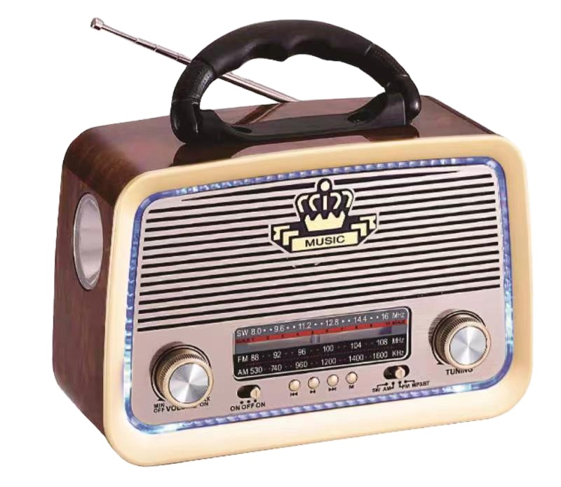Стерео Hi-Fi динамик перезаряжаемые FM/AM/SW 3 диапазонное радио Ретро красный серьги-гвоздики радио для USB/TF/AUX/FM радио BT музыкальный плеер с фонариком и направленный дискотечный свет