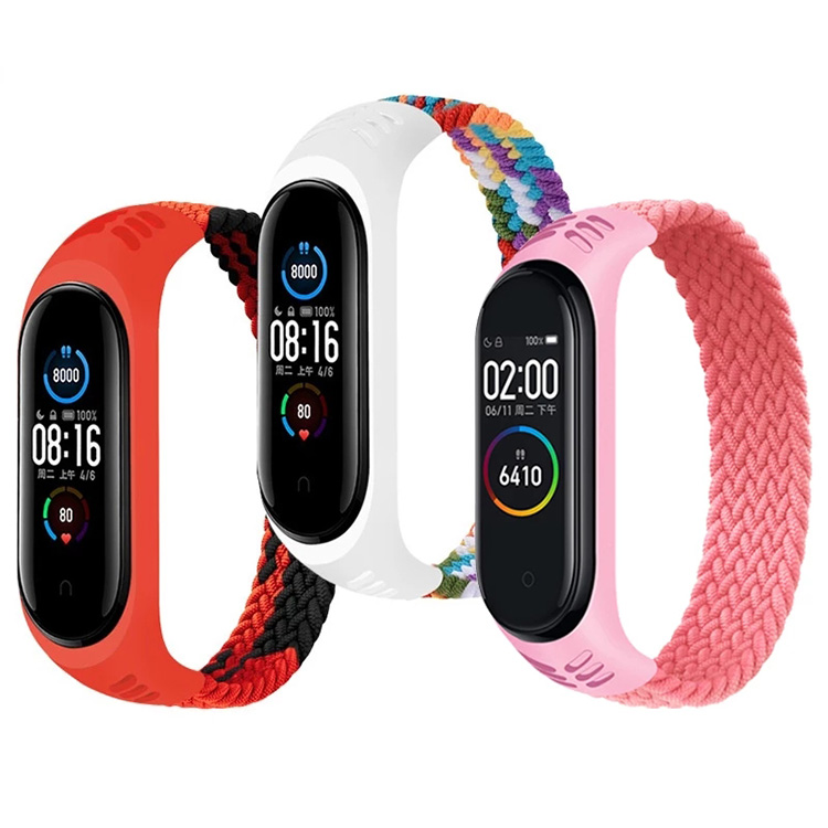 Lianmi Solo Loop For Mi Band 5 Strap Nylon Braided Pulseira Bracelet Miband 4 5 Wristband For Xiaomi Mi Band 4 3 Strap
