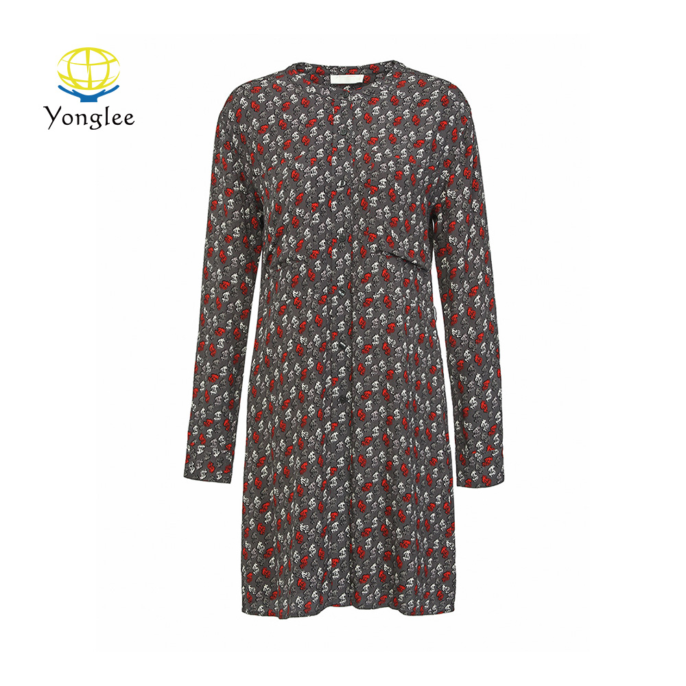 Hot Sale Summer Long Women&#39;s Dollars Printed Light Weight Dress Casual Plus Size Clothes