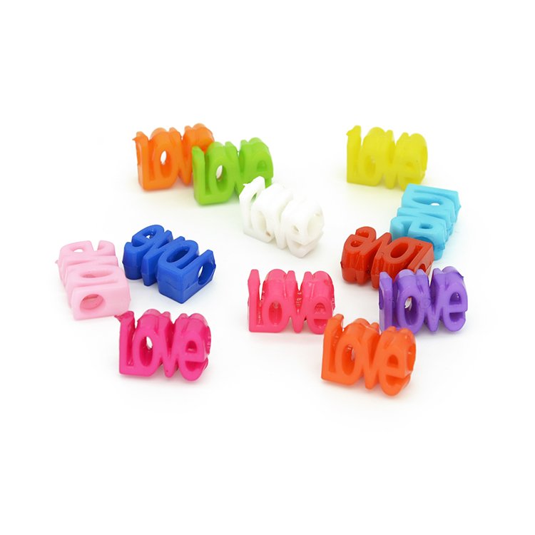 12mm Solid color kids hair beads Love shape beads plastic For diy jewelry accessories