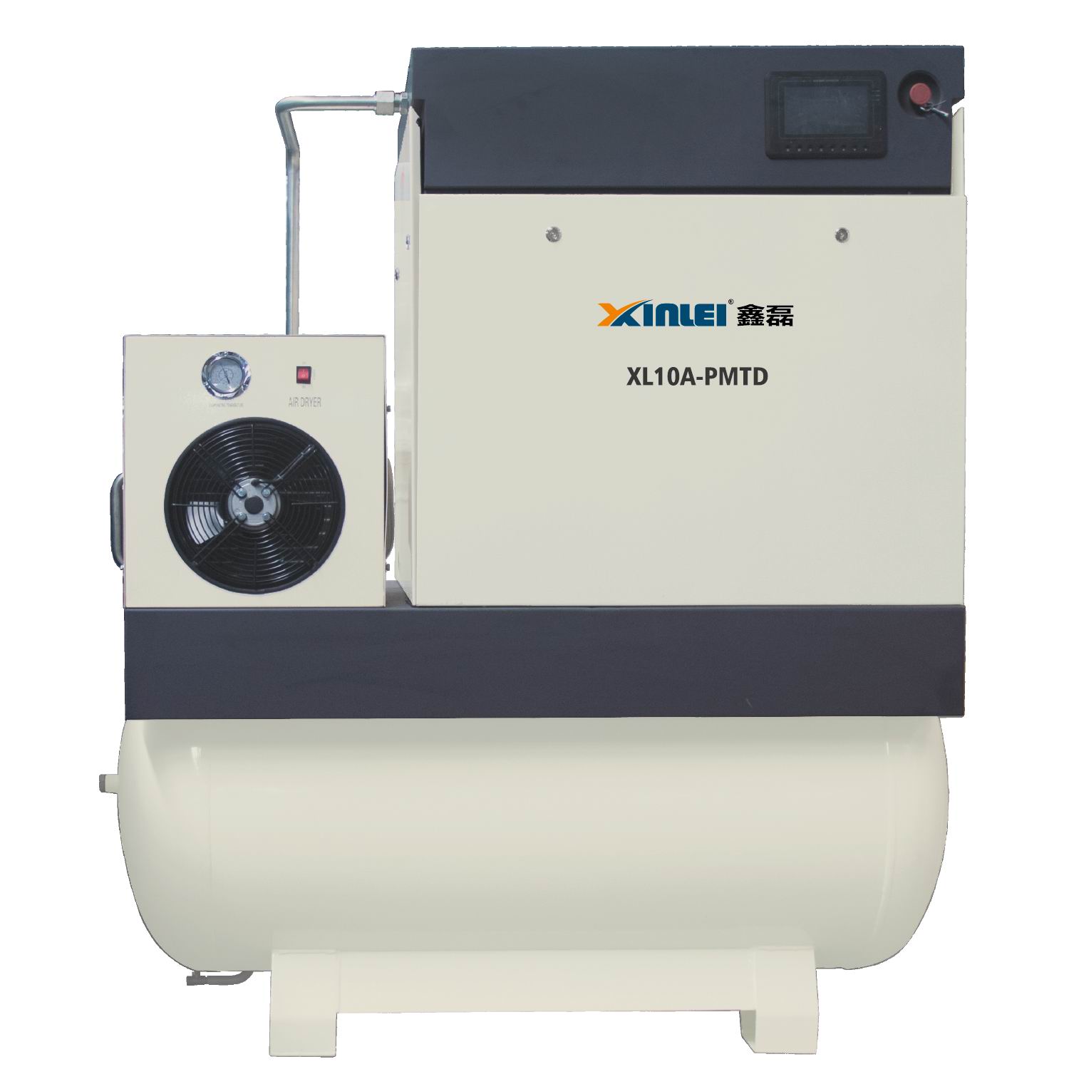 8bar 10bar 20HP 15KW XLPMTD20A-t815 screw air compressor with 500L air tank with air dryer with frequency inverter