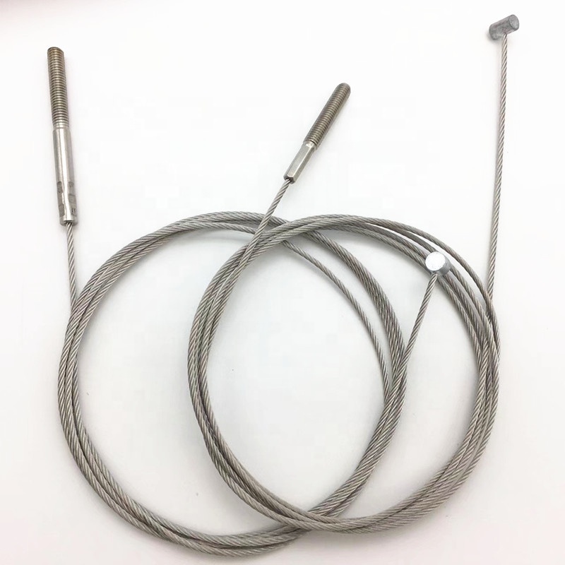 Customizable Factory Price stainless steel wire rope assembly with zinc head and threaded ends for safety