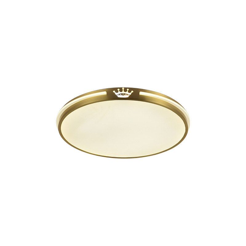 Nordic Simple Modern Light Luxury Copper Ultra-thin Circular Living Room Master Bedroom Gold Bedroom Ceiling Lamp