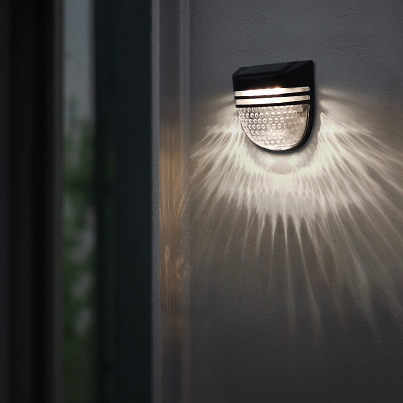 Fteck Exterior IP65 Waterproof Aluminum Outside Lampara De Pared Solar Power Wall Mounted Lights Garden Outdoor Led Wall Lamp