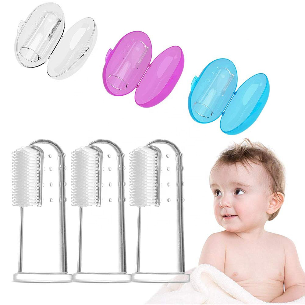 Soft Training Baby Finger Toothbrush Silicone Colorful Finger Toothbrush For Baby