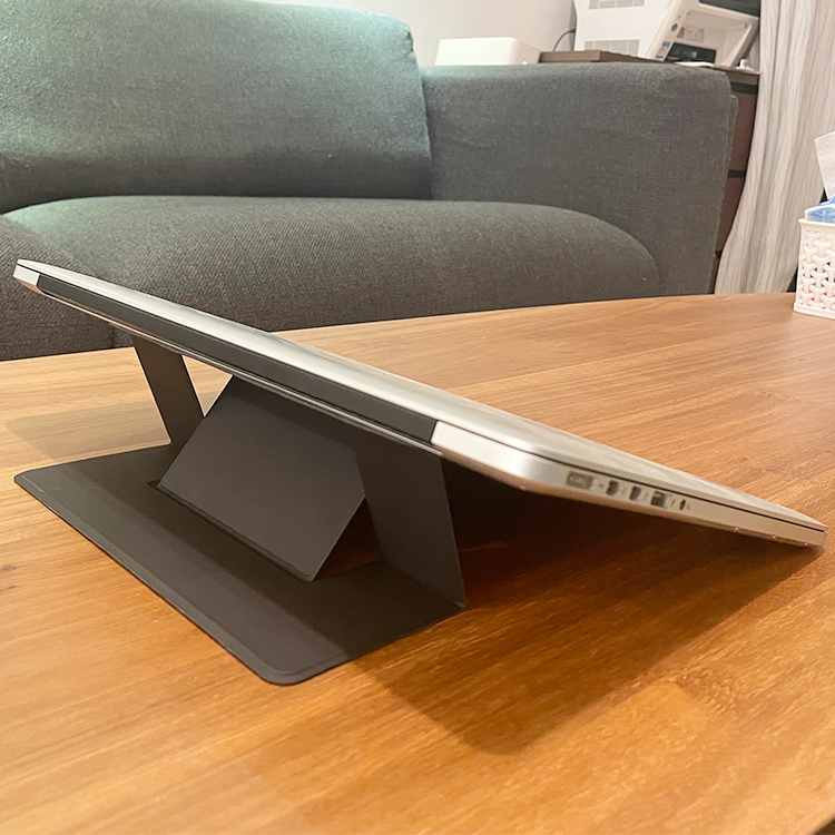 foldable laptop stand Black heat-pressed leather Portable notebook stand for all kinds of laptop