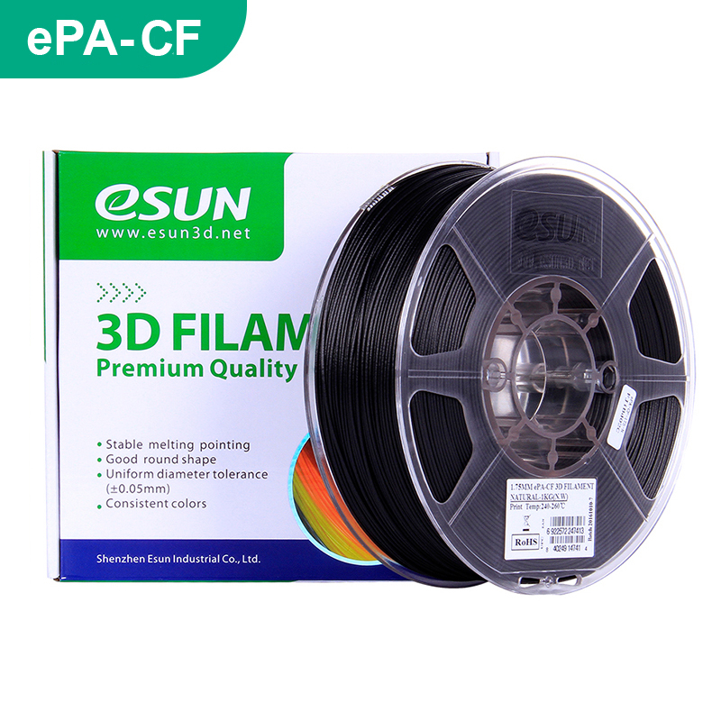ESun ePA-CF нейлоновая нить 1,75 мм 1 кг 3d принтер нейлон + углеродное волокно нить PA нить высокопрочная filamento