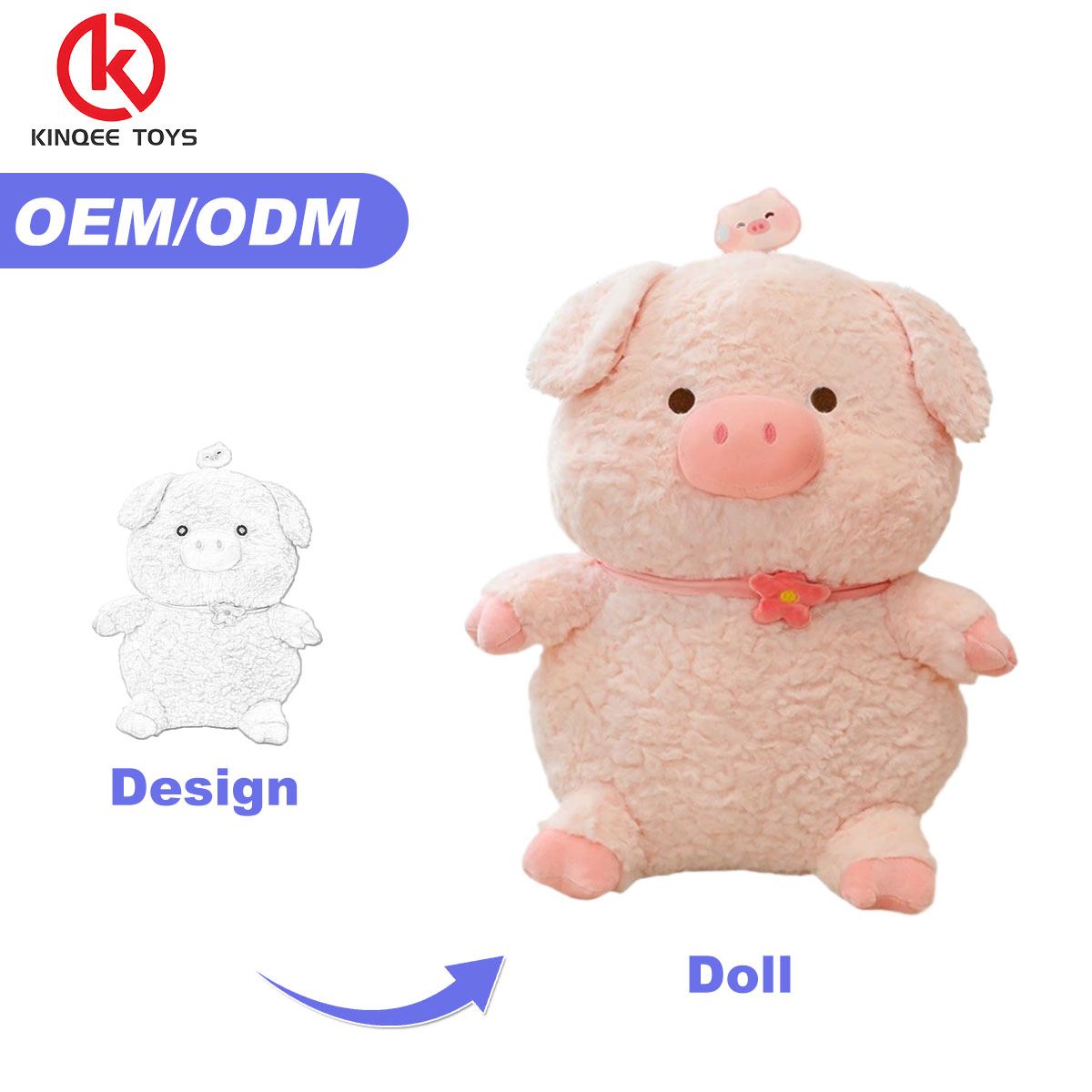 Kinqee Custom Competitive Price Pig Plush Christmas Doll Lovely Plush Toy For Kids Plush Gift
