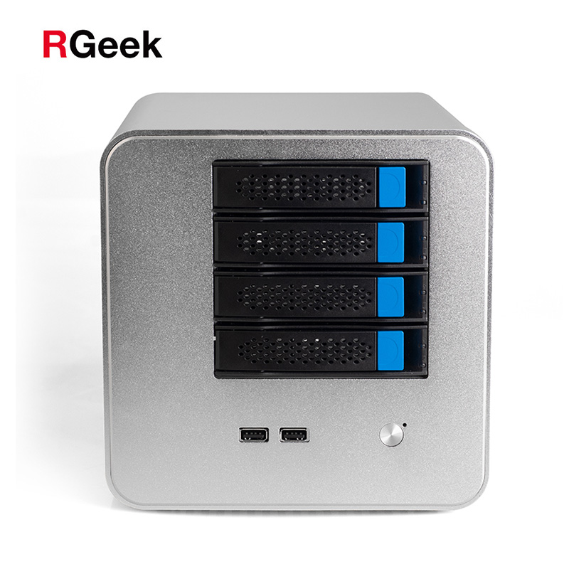 RGeek Custom NAS04B Nas 4 Bay 3,5 дюйма HDD Горячая замена NAS Mini ITX ATX Miniitx Nas сервер хранения алюминиевый корпус для ПК