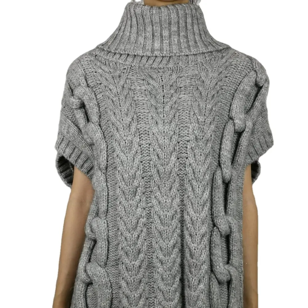 Oem Компьютерная вязаная серая водолазка без рукавов, модная зимняя коллекция 2020 года, женские жилеты, свитера