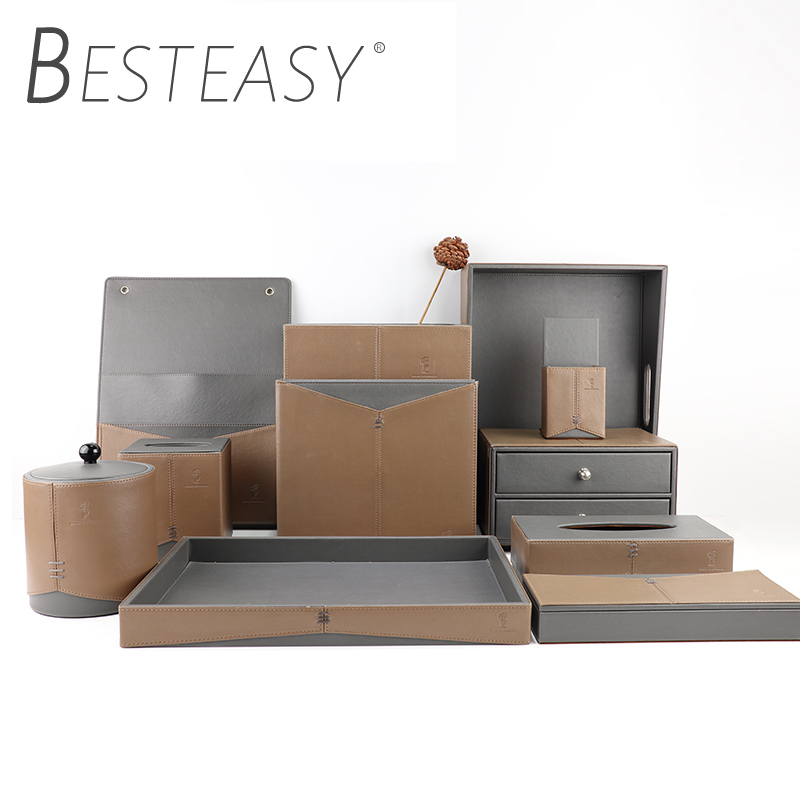 Custom Logo directory service hotel room restaurant luxury pu leather note pad menu folder cover