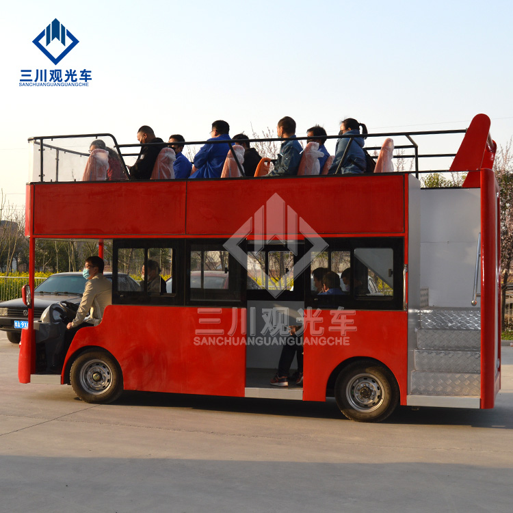 China Supplier 18 Passenger Visit The Electric Shuttle Car Double Decker Sightseeing Tourist Bus