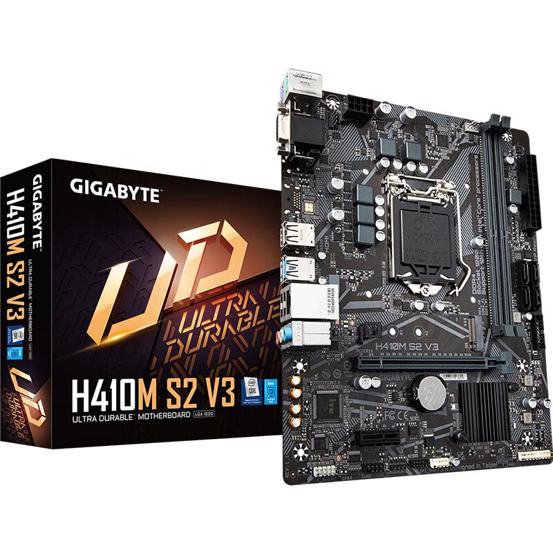 GIGABYTE материнская плата H410M S2 V3, материнская плата, Поддержка процессоров intel I5/I7/I9, поддержка LGA1200, системная плата для настольного офисного компьютера