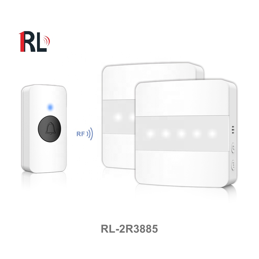 85 smart home waterproof wireless wifi doorbell wireless AC ring doorbell with two receivers and night light facility